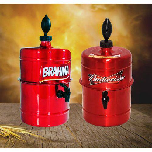 Kit Chopeira Brahma e Budweiser - Vermelha - Portátil 5,1 L