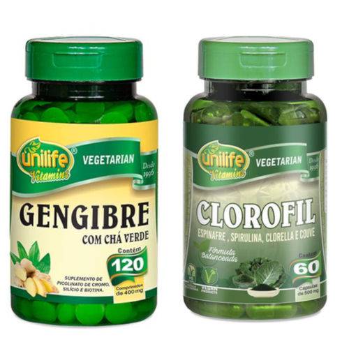 Kit Clorofil e Gengibre com Chá Verde Unilife