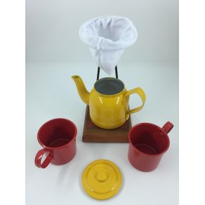 Kit Coador de Café de Demolição Mais Bule Amarelo