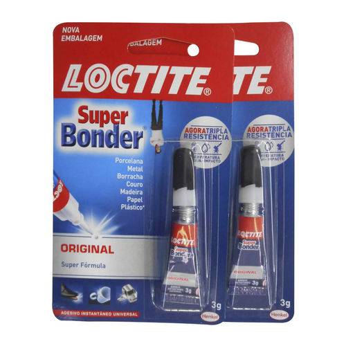 Kit Cola Super Bonder Original Loctite 2 Unidades