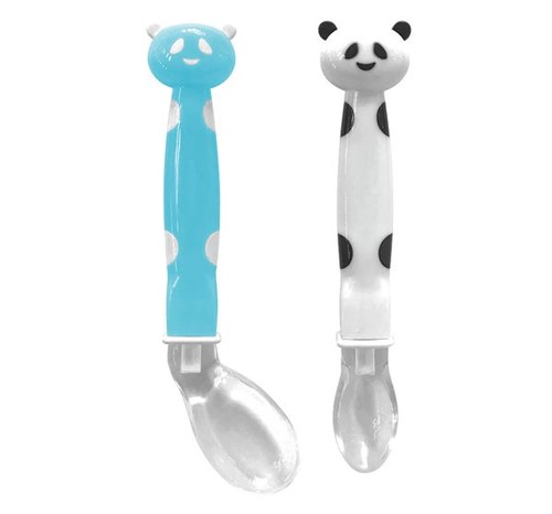 Kit Colher Panda em Silicone Azul Buba