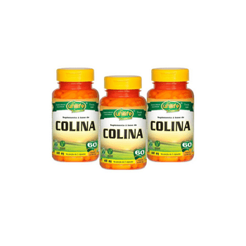 Kit 3 Colina Vitamina B8 Unilife 60 Cápsulas