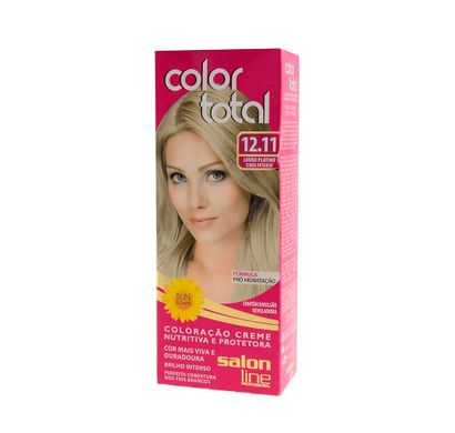 Kit Coloração Color Total Creme Louro Platino Cinza Intenso Nº 12.11 - Salon Line