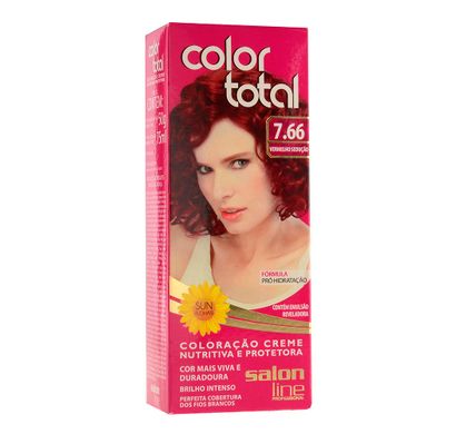 Kit Coloração Creme Color Total N° 7.66 Vermelho Sedução - Salon Line