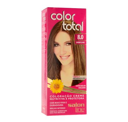 Kit Coloração Creme Color Total N° 8.0 Louro Claro - Salon Line