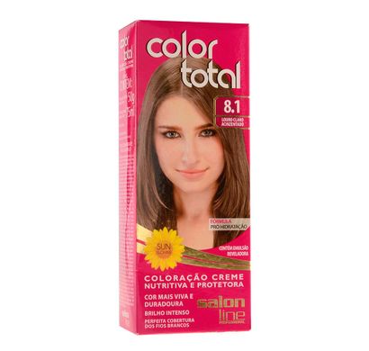 Kit Coloração Creme Color Total N° 8.1 Louro Claro Acinzentado - Salon Line