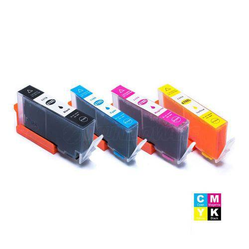 Kit Colorido de Cartucho de Tinta Compatível com 670xl 670 para Impressora Hp Ink Advantage 3525 4615 4625 5525 6520 6525