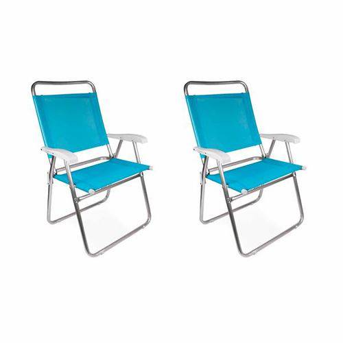 Kit com 02 Cadeiras Mor Master Plus Aluminio - Azul