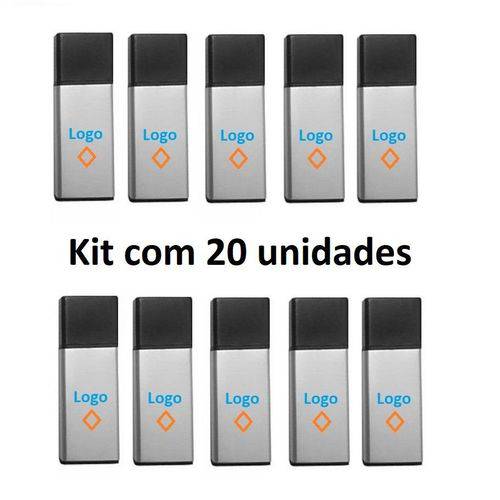 Kit com 20 Mini Pen Drive Pratinha 16gb Personalizado