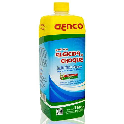 Kit com 05 Algicida de Choque Genco 1 Litro - Eliminador de Algas