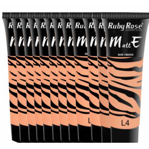Kit com 12 Un Ruby Rose Base Liquida Matte L4