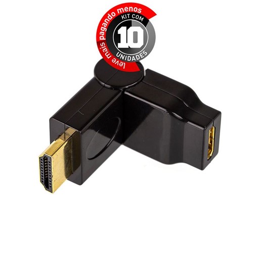 Kit com 10 Adaptador HDMI para Mini HDMI 90/180 Graus