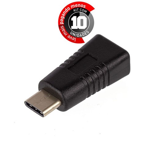 Kit com 10 Adaptador Micro USB para USB-C com Função OTG