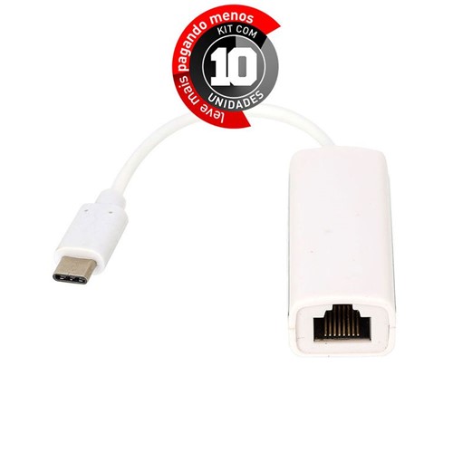 Kit com 10 Adaptador USB-C para RJ45