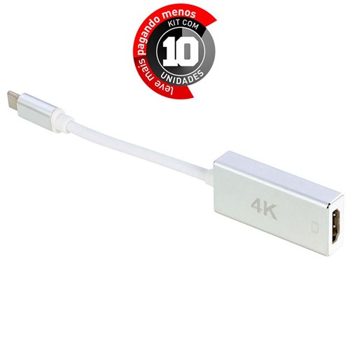 Kit com 10 Adaptador USB Tipo C para HDMI 4k