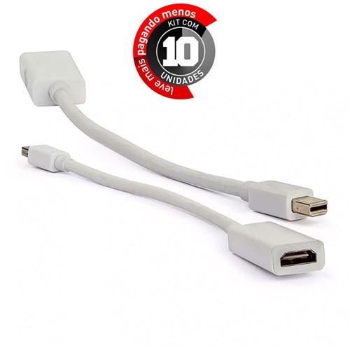 Kit com 10 Cabos Adaptador MAC - Mini DisplayPort para HDMI