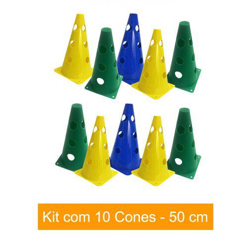 Kit com 10 Cones Perfurados para Circuito - 50 Cm - Trk