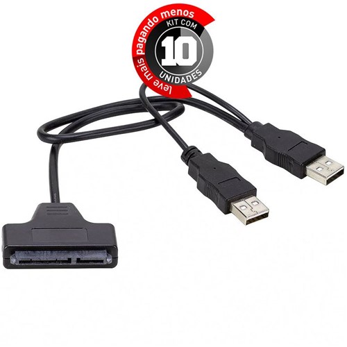 Kit com 10 Conversores USB 2.0 para Sata HDD