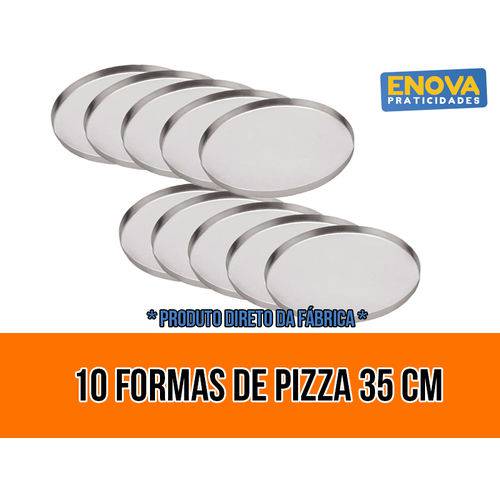 Kit com 10 Formas para Pizza 35 Cm em Aluminio Duradouro