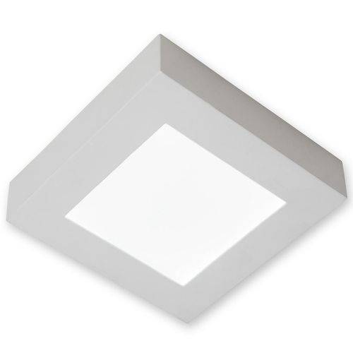 Kit com 5 Peças Luminária Plafon Sobrepor Quadrado 18w 3000K - Branco Quente - Startec