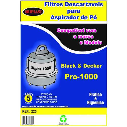 Kit com 10 Sacos Descartáveis Aspirador de Pó Black&decker Pro1000