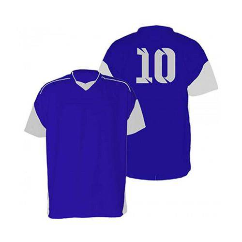 Kit com 18 Camisas Camiseta - Futebol Futsal Volei - Munique - Azul/branco - Adulto - Kanga