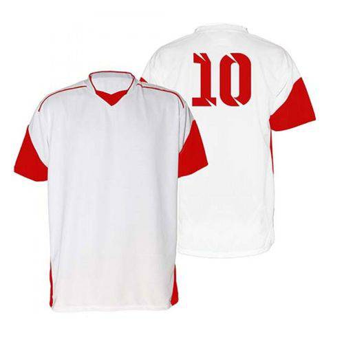 Kit com 18 Camisas Camiseta - Futebol Futsal Volei - Munique - Branca/verm - Adulto - Kanga