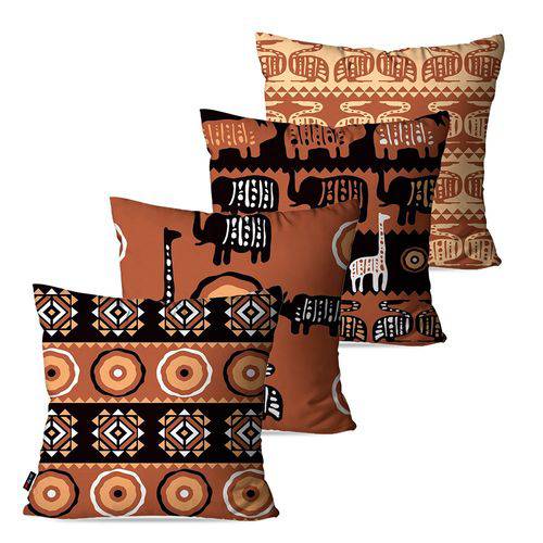 Kit com 4 Almofadas Decorativas Terra Safari Africa