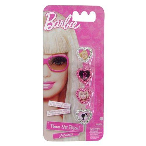 Kit com 4 Anéis Infantil Barbie - Zippy Toys