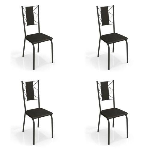 Kit com 4 Cadeiras Estofadas Lisboa Pintada 4C076 Kappesberg - Kappesberg