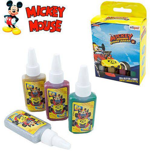 Kit com 4 Colas Glitter Colors Mickey