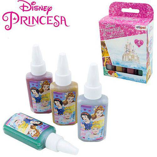 Kit com 4 Colas Glitter Colors Princesas