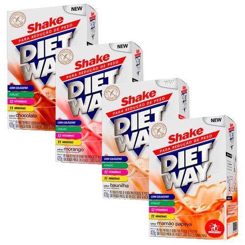Kit com 4 Diet Way Shake - 420 Gramas - Midway