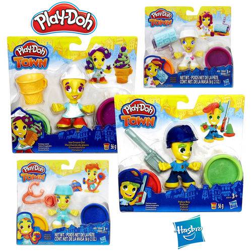 Kit com 4 Personagens Massa de Modelar Play-Doh Town - Hasbro