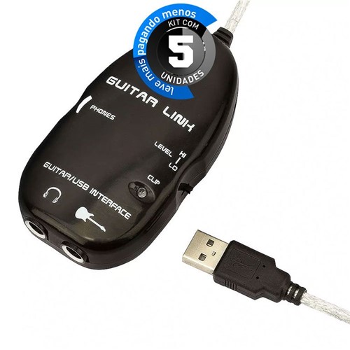 Kit com 5 Adaptadores USB Guitar Linnk Cable