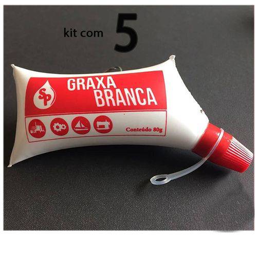 Kit com 5 Bisnagas Graxa Branca Silicones Paulista