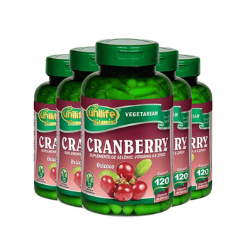 Kit com 5 Cranberry 120 Cápsulas Unilife