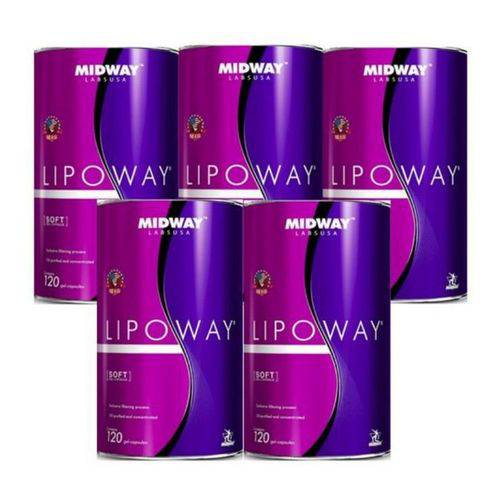 Kit com 5 Lipoway Reduce 120 Cápsulas Midway