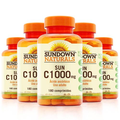 Kit com 5 Vitamina C 1000mg - Sundown Vitaminas - 180 Compridos