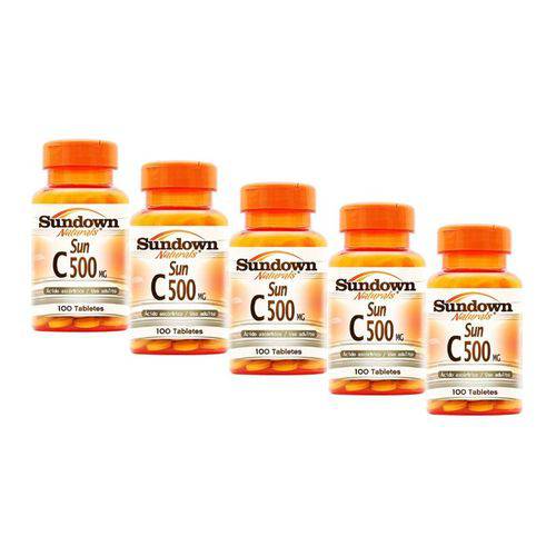 Kit com 5 Vitamina C 500mg - Sundown Vitaminas - 100 Comprimidos
