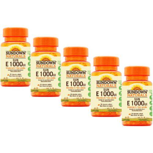 Kit com 5 Vitamina e 1000 IU - Sundown Vitaminas - 30 Cápsulas