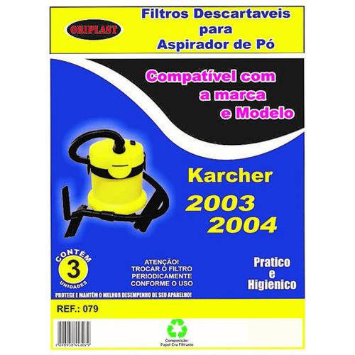 Kit com 6 Saco Descartável Aspirador de Pó Karcher A2003 / A2004