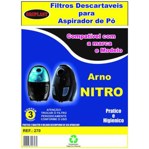 Kit com 6 Sacos Descartáveis Aspirador de Pó Arno Nitro