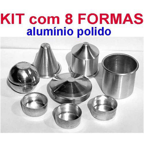 Kit com 8 Formas de Alumínio para Velas