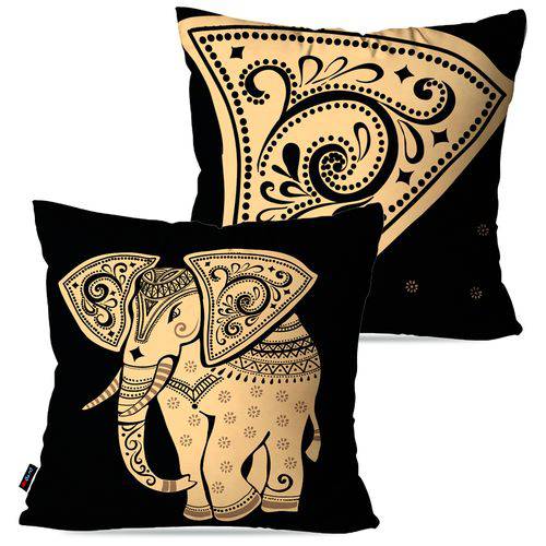 Kit com 2 Capas para Almofadas Decorativas Preto Elefante