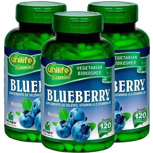 Kit com 3 Blueberry - Unilife - 120 Cápsulas