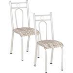 Kit com 2 Cadeiras 023 Branco Estampa Rattan - Artefamol