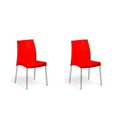Kit com 2 Cadeiras Jasmim Vermelha Planmar