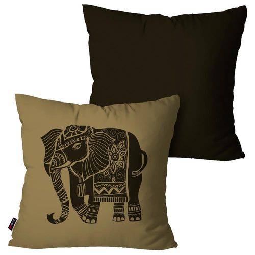 Kit com 2 Capas para Almofadas Decorativas Chumbo Elefante