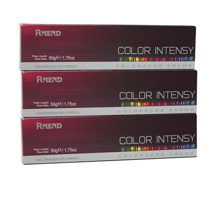 Kit com 3 Coloração Color Intensy Proteína da Seda 0.6 Vermelho Intensificador- Amend